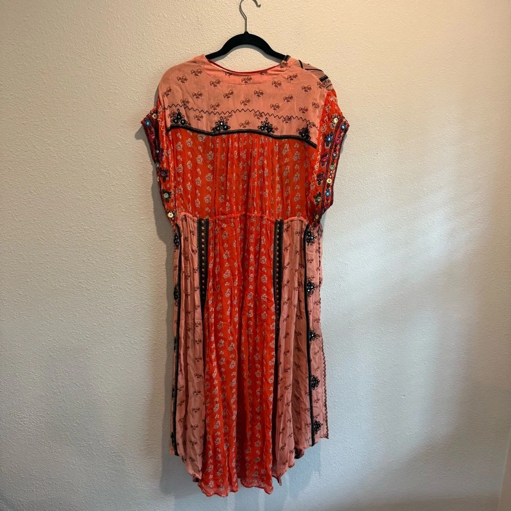 Free People Smiling Sun Embroidered Midi Dress Size Medium - Picture 6 of 8